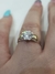 Anillo solitario plata y oro18kl - Joyas Maia