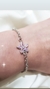 Pulsera plata rollo y flor - Joyas Maia