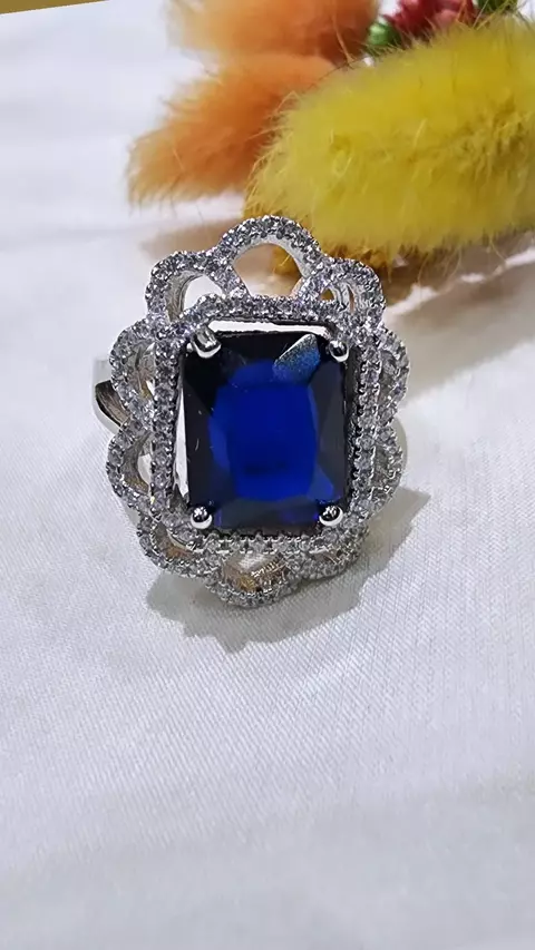 Anillo plata zafiro