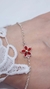 Pulsera plata y oro18kl flor - Joyas Maia