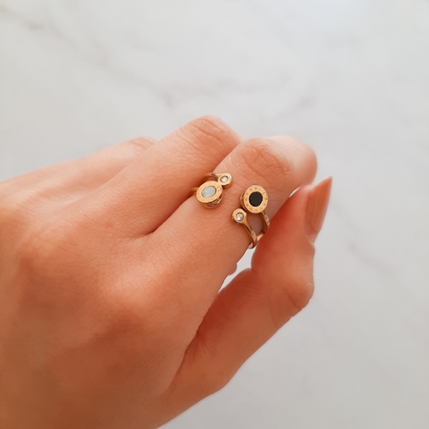 Anillo Doble Bvlgari Acero Dorado