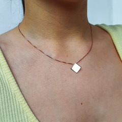 Collar Rombo Plata Rosé