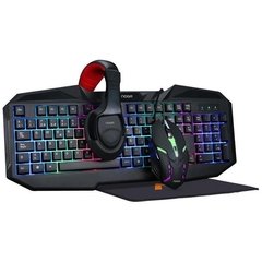 KIT GAMER TECLADO MOUSE AURICULAR Y MOUSEPAD SOUL GAMING 4 EN 1