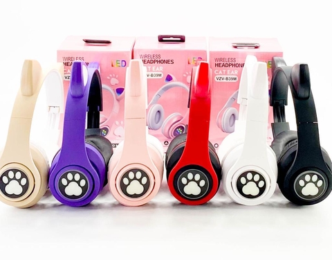Auriculares inalámbricos cat ear auriculares Bluetooth luces led