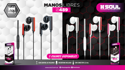 Auriculares Manos Libres Soul S189 Con Micro Conector 3.5mm