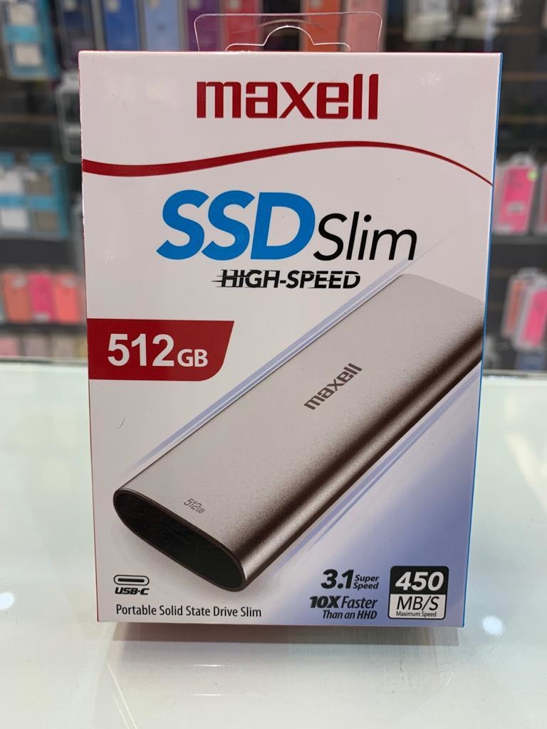 DISCO SOLIDO EXTERNO PORTATIL SSD MAXELL USB TYPE-C 512GB