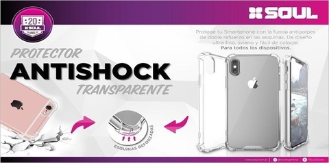 FUNDA PROTECTORA TRANSPARENTE ANTIGOLPE PARA SMARTPHONE