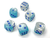 Chessex - Gemini Luminary - 16mm d6 - Pearl Turquoise-White/blue (12 Dice) - comprar online