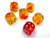 Chessex - Gemini Translucent - 16mm d6 - Red-Yellow/gold (12 Dice) - comprar online