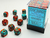Chessex - Gemini - 12mm d6 - Red-Teal/gold (36 Dice)