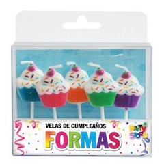 Vela Formas - SET CUPCAKES x 5 piezas