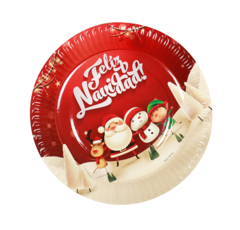 Plato Polipapel Navideño x 6 un