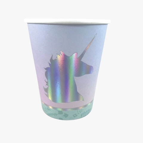 Vaso de Polipapel Unicornio Iridiscente x 6 unidades