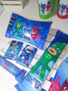 Golosinas Personalizadas para 10 chicos "PJ MASK"