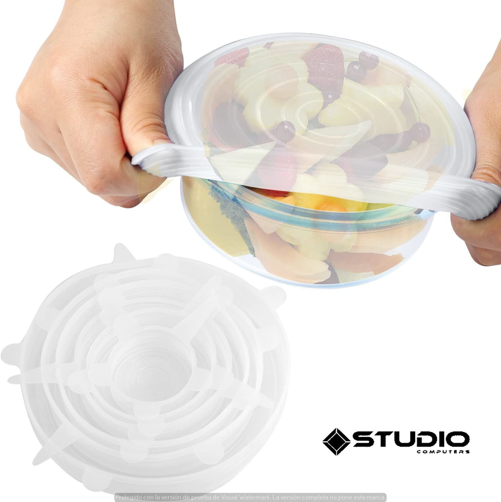 Tapa Silicona Elastica Ajustable Reutilizable Alimento X6
