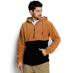 Jake Sherpa Hoodie Beige Negro - tienda online