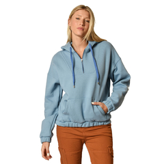 Jaya Hoodie Half Zipper Soft Sky - comprar online