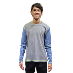 Sketch Mix Tee ML JR Gris Azul