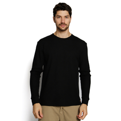 Waffle Thermal Tee Negro en internet