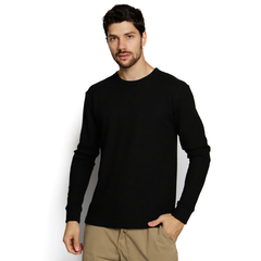 Waffle Thermal Tee Negro