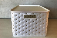 Caja deco con tapa mediana perlada - comprar online