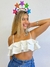 Cropped com Babado Rafaela Branco - comprar online