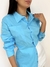 Camisa Manga Longa Azul Ana - Donna Fashionista - AmoDF