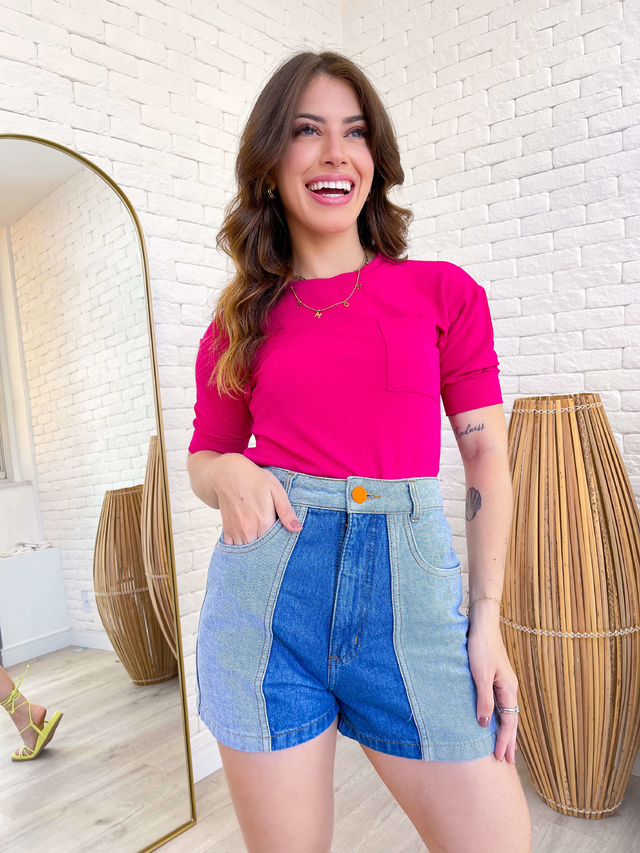 Cropped jeans com bolso - Madame Ninna - loja online de