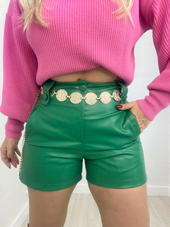 Shorts couro verde