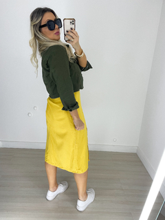 jaqueta cropped VERDE MILITAR - Deise Marchetti