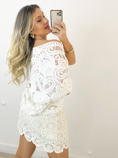 kimono de croche BRANCO - comprar online