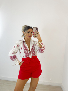 camisa boho VERMELHO