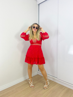 vestido boho VERMELHO - comprar online