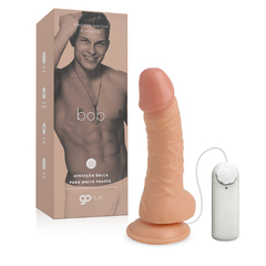 Pênis com Ventosa, Escroto e Vibrador Go Play Bob - 16 cm x 4 cm - comprar online