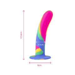 Rainbow Dildo com Ventosa Go Play - 17,4 cm x 3,5 cm - loja online