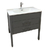 Vanitory Mueble Baño Campi Curve 100 Gris C/ Mesada 3 Orificios