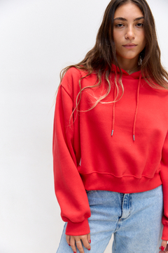 Imagen de Hoodie Crop Basic Rojo