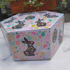 Caja hexagonal Para 3 huevos de pascua en internet