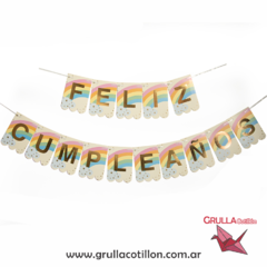 BANDERIN ARCO IRIS FELIZ CUMPLEAÑOS - comprar online