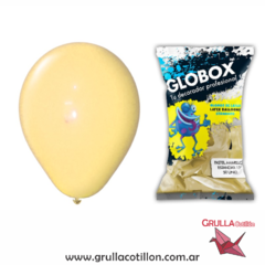 BOLSA GLOBOS AMARILLO PASTEL 12" x50