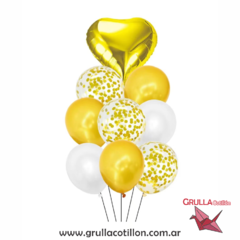 Bouquet de globos dorados