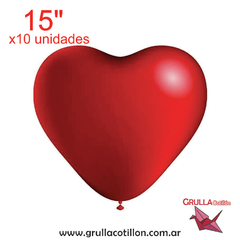 GLOBO LATEX FORMA CORAZON 15" x10