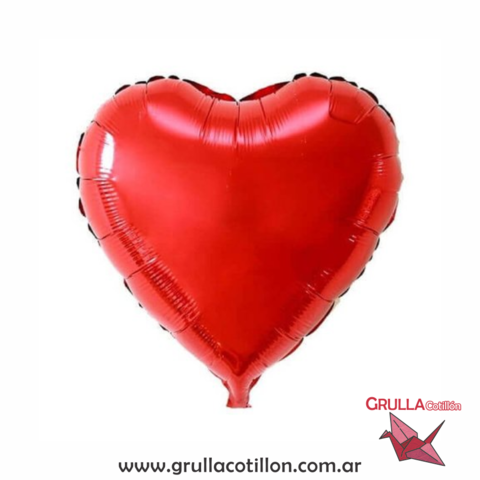 Globo Metálico Corazón Rojo Brillante Tamaño 18