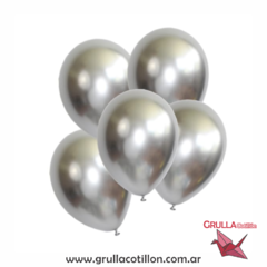 GLOBO CROMADO PLATEADO x5