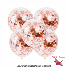 GLOBOS CONFETTI ROSE GOLD x5