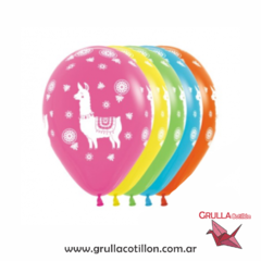 GLOBO ESTAMPADO LLAMA x12