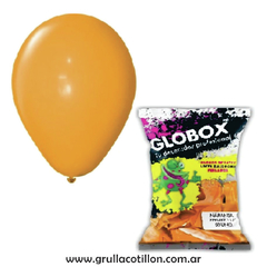 BOLSA GLOBO PERLADO NARANJA 12" x50