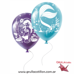 GLOBOS ESTAMPADOS LA SIRENITA ARIEL x6