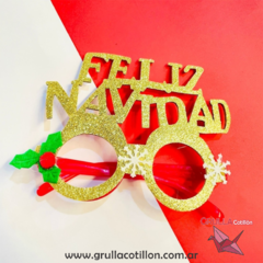 LENTES FELIZ NAVIDAD DORADO - comprar online