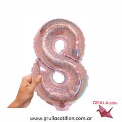 GLOBO NUMERO ROSE GOLD HOLOGRAFICO 14" en internet